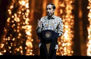 Presiden Jokowi saat memberikan sambutan di HUT ke-50 HIPMI di Jakarta, Jumat (10/6/2022).